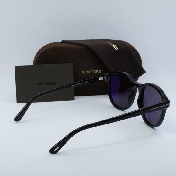 Tom Ford Jameson FT0752-N 01A Sunglasses Black Round Frame, Smoke Lenses - Picture 11 of 11
